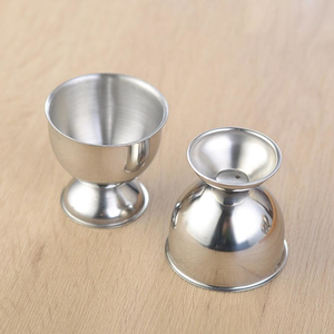 Lot de tasses à œufs en acier inoxydable, article de cuisine très demandé pour fêtes, mariages, hôtels – Tasses décoratives haut de gamme en acier - Product Image 3