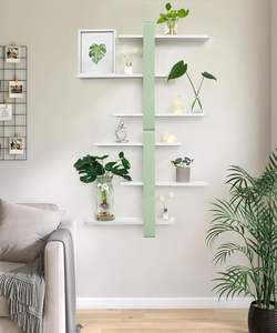 Étagères murales flottantes en bois à 3 niveaux, grande étagère décorative pour le rangement à domicile, idéale pour les plantes et les photos - Product Image 3