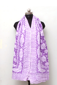 Handmade Cotton Block Print <b>Sarong</b> – Bohemian Floral Summer Beach Wrap – Soft Breathable Pareo for Women. - Product Image 3