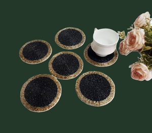 Posavasos de Té con Cuentas y Diseño de Cartas de Juego Personalizado Hecho a Mano por Creative Art Zone - Product Image 3