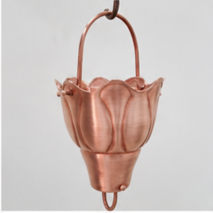 Seau suspendu en forme de fleur en cuivre, décoration de jardin extérieur, style luxueux - Product Image 2