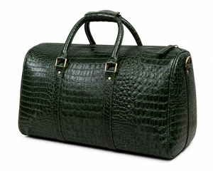 Handmade Genuine Leather Crocodile Embossed <b>Duffel</b> <b>Bag</b> Luxury Weekender Travel <b>Bag</b> Overnight Gym Carry Luggage <b>Bag</b> - Product Image 1