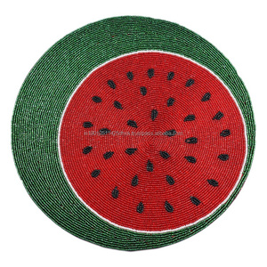 Mantel Individual redondo con cuentas para decoración del hogar, mantel con diseño de colores a la moda, para mesa de comedor, fiestas, bodas - Product Image 4