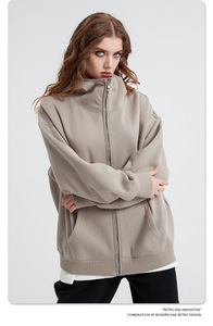 Nueva Sudadera con Capucha y Cremallera para Hombre, 100% Algodón, Gruesa (500g), Diseño Digital Sólido, Estilo Urbano Informal - Product Image 6