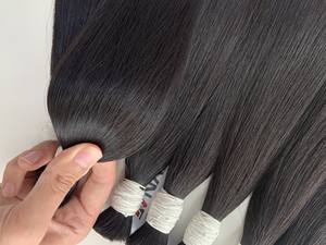 Prix usine Extensions de cheveux en vrac Cheveux vietnamiens Double noyer 100 grammes Couleurs foncées 14 pouces - Product Image 2