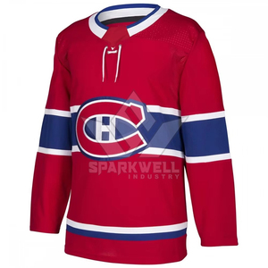 Maillot de hockey sur glace pour homme Sparkwell Industry, col en V, manches longues, rayé, respirant, 100% polyester, impression sublimée, taille adulte standard - Product Image 5