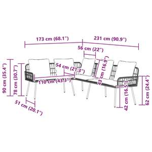 Canapé de jardin marron avec coussin 61,5 x 123 x 82 cm en métal, catégorie de produit : Canapés de jardin - Product Image 6