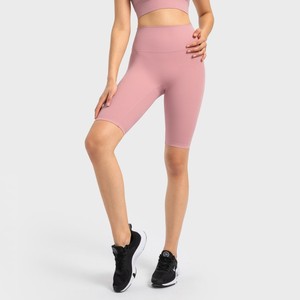 Womens Custom logo Sports <b>Tight</b> Shorts Breathable Nylon Spandex Leisure Bottoms Solid Stretch Active Compression Running Shorts - Product Image 3