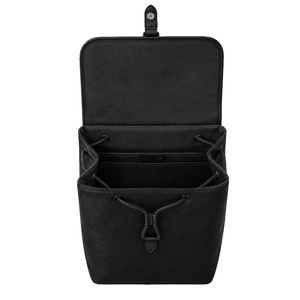 Black Genuine Leather Backpack Soft Handle Hasp Closure Minimalist <b>Men's</b> Daypack Multi Functional Tactical Shoulder <b>Bag</b> - Product Image 6