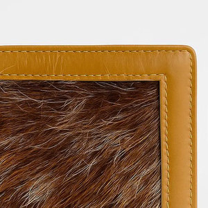 Portefeuille en cuir de vachette véritable avec poils, fait main, pour homme, motif fourrure naturelle, qualité supérieure - Product Image 4