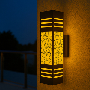 Applique murale carrée/rectangulaire Auto Cad Layout 3500K (blanc chaud) Vietnam CM Decor en acier/inox pour salon/chambre/hall - Product Image 3