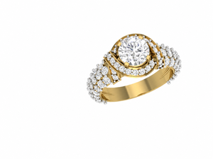 แหวนหมั้นเพชรทรงรี 1.5 กะรัต เพชรเลี้ยงในห้องปฏิบัติการ ทองคำแท้ 14k 18k  ประดับเพชรแบบสามแถว  งานจิวเวลรี่ชั้นดีสำหรับงานแต่งงาน - Product Image 4