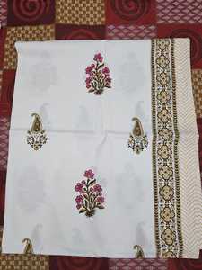 Ensemble de draps en coton imprimé à la main avec housses d'oreiller, literie florale artisanale indienne pour les magasins de décoration intérieure en gros - Product Image 1