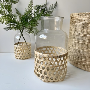Housse de bouteille en bambou tressé, de haute qualité, faite à la main, pour tasse ou mug, au prix le plus bas - Product Image 5