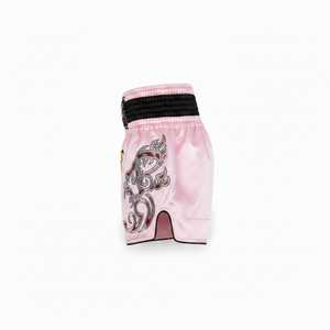 Pantalones Cortos de Muay Thai Rosados con Bordado de Tigre y Dragón en la Parte Delantera, Unisex, Corte Regular, Ropa para Artes Marciales Mixtas - Product Image 2