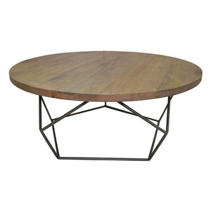 Industrial Style High-End Coffee <b>Table</b> with Thick Metal Frame and Long-Lasting <b>Matte</b> Powder Coated Protection - Product Image 3