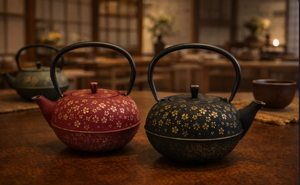 Hoct Selling 3009435-1.2 Food Grade Heat-Resistant Non-Toxic Decorative <b>Cast</b> <b>Iron</b> <b>Teapot</b> Enamel Finish 1200ml Japanese Style Tea - Product Image 2