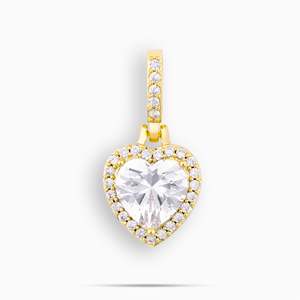 Collier pendentif en moissanite taille cœur de luxe, plaqué or 18 carats, chaîne maille forçat, bijoux pour femme au quotidien - Product Image 2