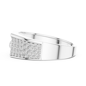 Anillo Monarca Pavé con Diamantes Cultivados en Laboratorio, Oro Blanco de 18K con Baño de Rodio, Certificado, para Boda, Compromiso, Regalo, Uso Diario, para Hombre - Product Image 3