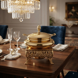 Luxury Metal Chafing Dish Home And Restaurant Table Ware Decorative Food Warmer <b>Buffet</b> <b>Server</b> Chaffing Dish Hotels Supplies - Product Image 3