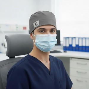 หมวกสครับแบบปรับได้พร้อมกระดุมปิดหู วัสดุระบายเหงื่อคุณภาพพรีเมียม เหมาะสำหรับแพทย์ พยาบาล และศัลยแพทย์ - Product Image 6