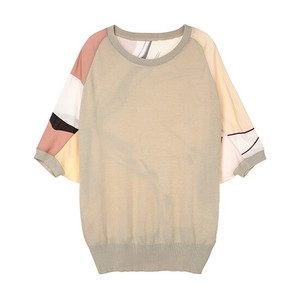Blusa tejida para mujer con parche estampado TAG Camisa elegante y elegante - Product Image 1
