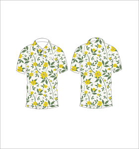 Camisa polo con estampado floral amarillo y blanco para hombre, camisa informal de manga corta a la moda de verano - Product Image 6