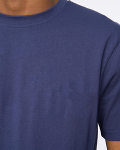 Camiseta de Manga Corta para Hombre, Cuello Redondo, Color Azul Marino, Corte Regular, Algodón Jersey, Estilo Casual, Color Sólido, Tejido Liso - Product Image 4