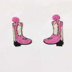 Pendientes de cuentas de semillas de arroz personalizados para mujer, pendientes a granel sin níquel y multicolores al por mayor - Product Image 6