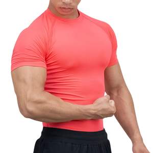 Camiseta de Compresión Deportiva para Hombre, Personalizada, al por Mayor, de Manga Corta, de Algodón, Sólida, de Secado Rápido, Transpirable, para Gimnasio, Entrenamiento, Fitness - Product Image 2