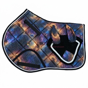 Oem Equestrian Horse Riding Set Saddle Cloth and Fly Hood <b>Bonnet</b> Cotton Polyester Anti Slip Shock Absorbing Jumping Pad - Product Image 6
