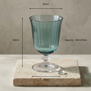 [Holar] Taiwan Made Elegant Teal Ribbed Reusable Shatterproof Plastic <b>Goblet</b> Glass for Catering Bars Poolside - Product Image 3