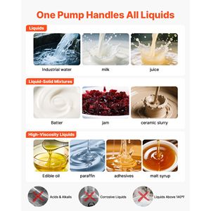 "Pneumatic <b>Waste</b> Oil Transfer <b>Pump</b> Air Operated Double Diaphragm 6.6 GPM 3/8 Inch Inlet/Outlet Aluminum Max 100 PSI" - Product Image 4