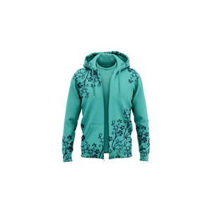 บริการผลิตเสื้อฮู้ดดี้แบบ OEM สำหรับผู้ชาย พร้อมโลโก้สั่งทำ ผ้าโพลีเอสเตอร์ฟลีซ พิมพ์ลายแบบ Sublimation ขายส่ง เสื้อฮู้ดดี้แบบมีซิป - Product Image 5