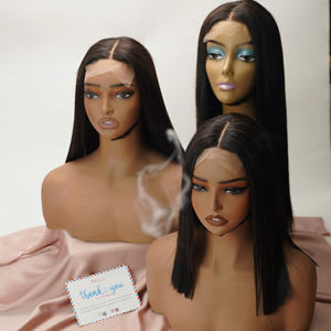 Perruque la plus vendue en cheveux humains, avec closure en dentelle au milieu, lisse comme des baguettes, cheveux naturels pour femmes, style doux, cheveux bruts, couleur du fournisseur - Product Image 3