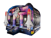 Astronaute Thème Navette Spatiale Backyard Rocket Combo Château Videur Gonflable Trampoline Premium pour Enfants