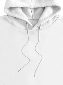 Sweat-shirt à capuche blanc surdimensionné avec nœud imprimé léopard au dos, pull décontracté unisexe en tricot - Product Image 5