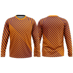 Camiseta de compresión de manga larga con cuello redondo, hecha a medida, para hombre, de secado rápido, para gimnasio, fitness, correr, ligera y lavada. - Product Image 4