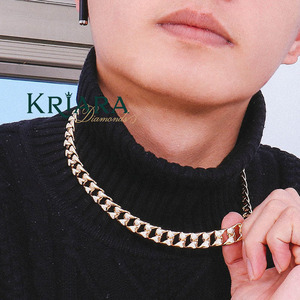 S925 <b>Silver</b> Rhodium Plated Lab Grown Diamond Link <b>Chain</b> Necklace Unisex Luxury Everyday Wear Fine <b>Chains</b> Jewelry - Product Image 4