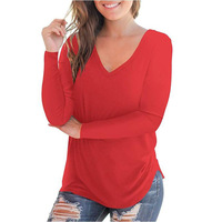 T-shirts pour femmes à manches longues, col rond, coupe ajustée, avec appliques de logo personnalisées, 100% coton, écologiques