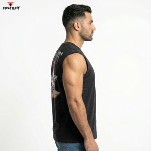 Chaleco Deportivo de Algodón con Logotipo Personalizado, Color Sólido, Sin Mangas, Transpirable, de Secado Rápido, Tejido Waffle, para Fisicoculturismo y Fitness - Product Image 5