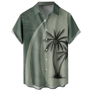 เสื้อฮาวายพิมพ์ลายตามสั่งคุณภาพสูงสำหรับผู้ชาย เสื้อเชิ้ตชายหาดแบบติดกระดุม สไตล์ลำลอง คุณภาพเยี่ยม - Product Image 1
