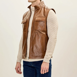 Chaleco de Cuero para Hombre, Transpirable, Cómodo y Ligero, Ropa Casual, Precio Razonable, Hecho en Fábrica - Product Image 3