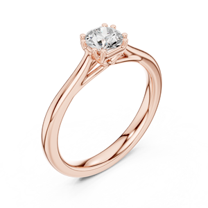Elegante Anillo de Boda Solitario con Diamante Moissanite Redondo y 8 Puntas – Anillo de Promesa en Oro Rosa sobre Plata para Mujer - Product Image 3