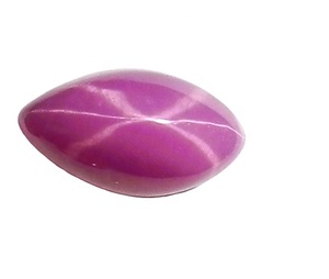 Rubis Étoilé Rose Taille Marquise 4x8 mm 1 Carat Créé en Laboratoire Poli Opaque Cabochon avec Effet Étoile à 6 Branches pour la Fabrication de Bijoux - Product Image 2