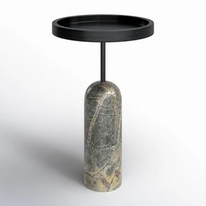 Table d'appoint sculpturale en forme de cône avec surface ronde lisse, forme équilibrée et style contemporain intemporel pour bars - Product Image 6