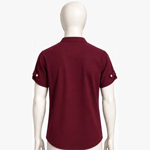Camisetas de Alta Calidad para Hombre, Color Granate Sólido, Manga Corta, Transpirables, Listas para Usar, Corte Regular, Tejido Informal - Product Image 3