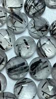 Expédition Rapide Vente en Gros Pierres Précieuses Naturelles Rutile Noir Rondes Taillées en Rosette pour la Fabrication de Bijoux Bohèmes