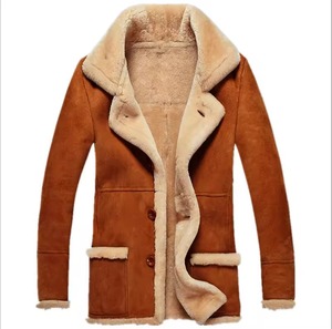 Mens Suede <b>Sherpa</b> Jacket Faux Shearling Fleece <b>Lined</b> Winter Warm Bomber Coat Outerwear Zip Casual Hooded Waterproof Reflective - Product Image 2