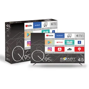 Led tv layar 1080p, televisi Android WiFi tv pintar tanpa bingkai 43"